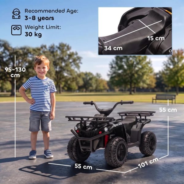 AIYAPLAY 12V Kids Electric Quad Bike ATV Ride on – Black - Image 2