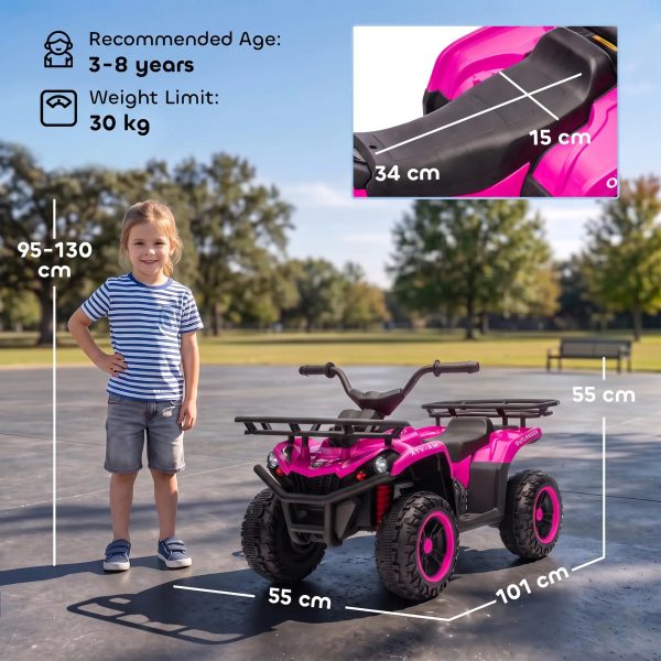 AIYAPLAY 12V Kids Electric Quad Bike ATV Ride on – Pink - Image 2